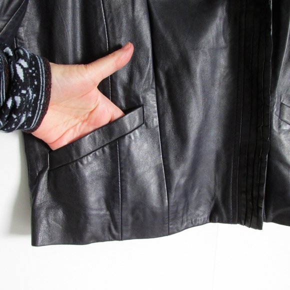 Classiques Entier Dark Dark Purple Soft Leather Crop Jacket Moto Side Zip Size M - Picture 6 of 12